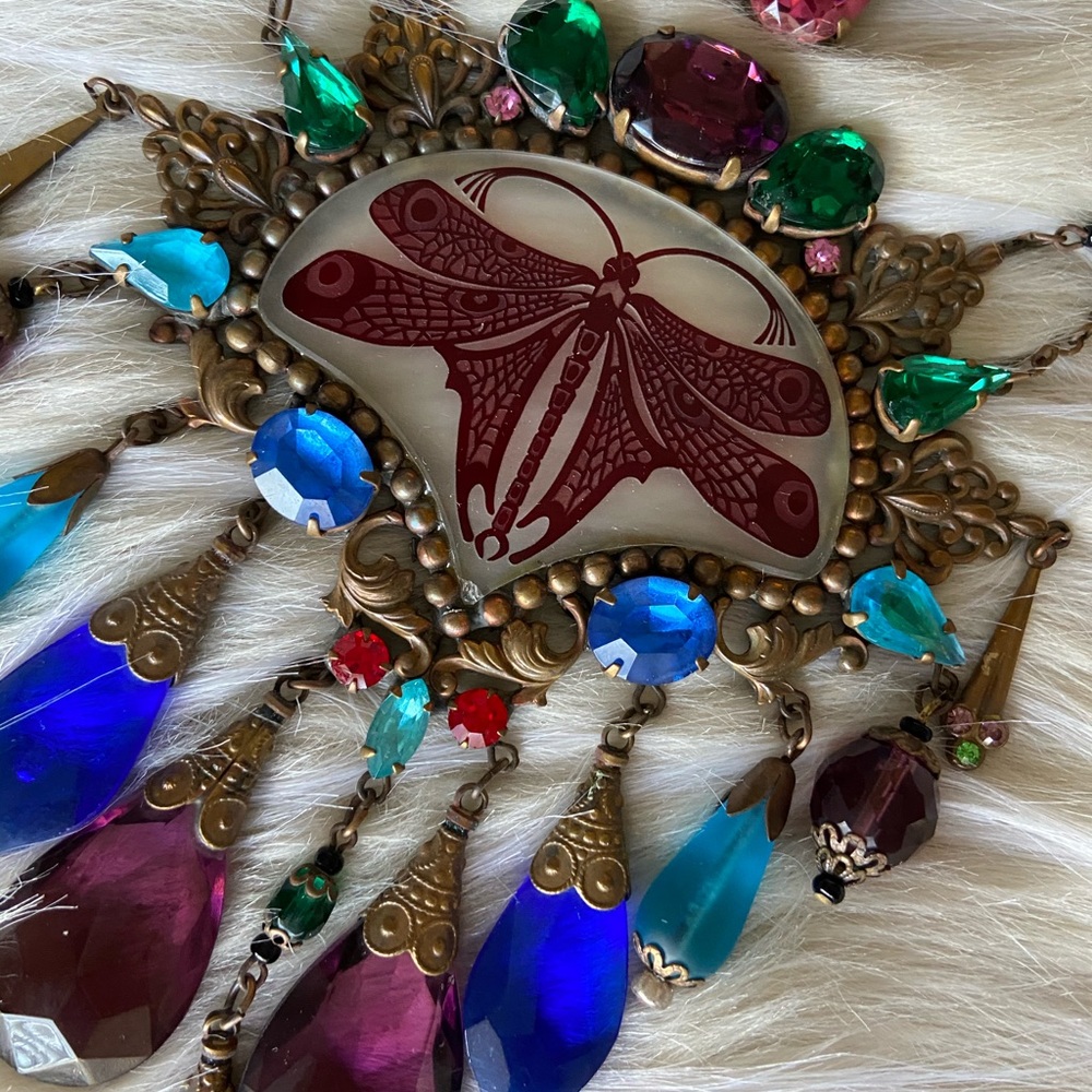 Antique Czech glass necklace rare find